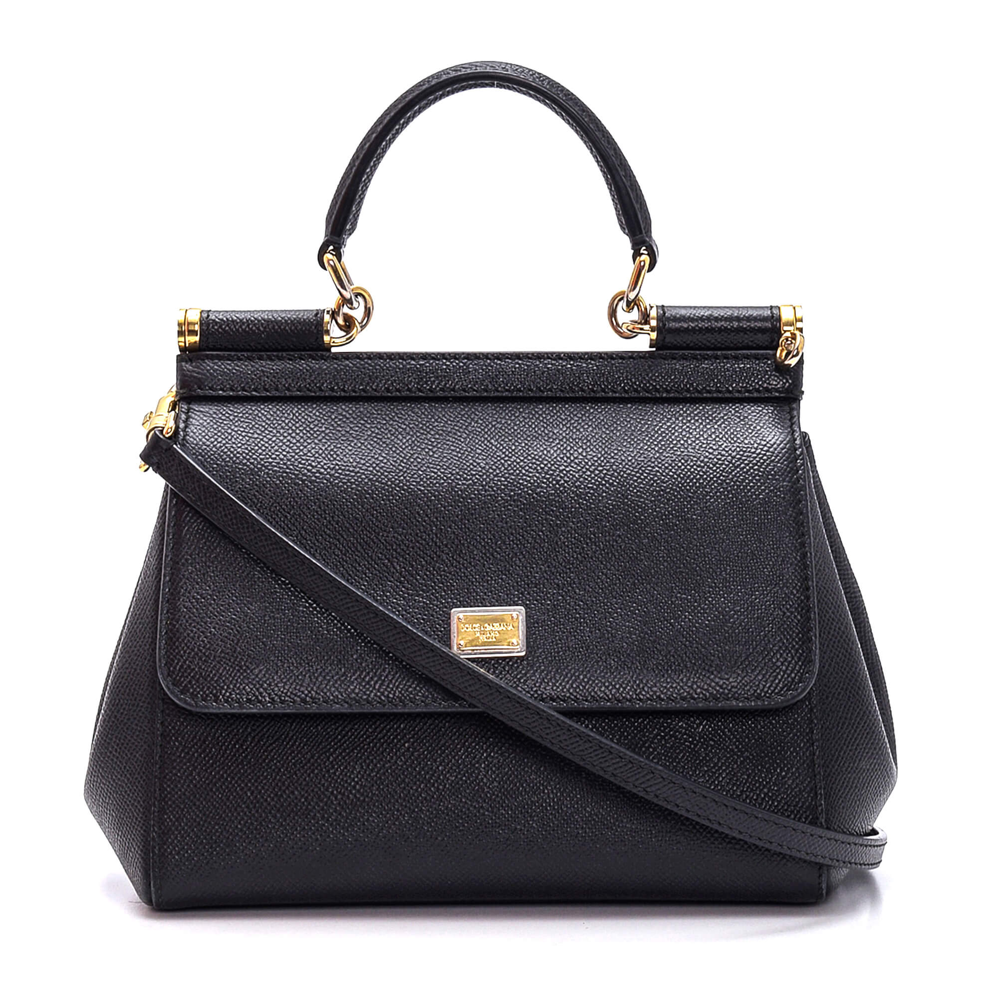 Dolce Gabbana - Black Leather Mini Sicily Bag 